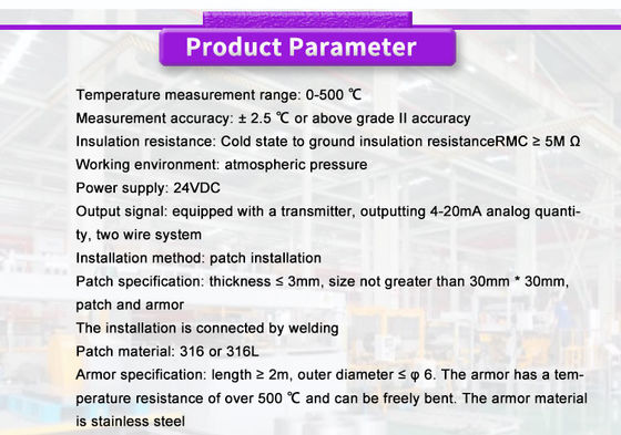 316 or 316L High Temperature Temperature Sensors N-Type Thermocouple for UNIVO UBTT-01Y