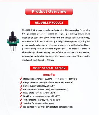 IIC Pressure Sensor Module For Positive And Negative Pressure 100kPa 1500kPa Range