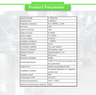 Maximum Vibration 2000g UBZD2000Y Vibration Transmitters For Rotating Machinery